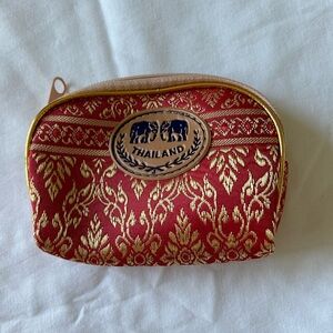 Source Unknown Red and Gold Thai Coin Purse
